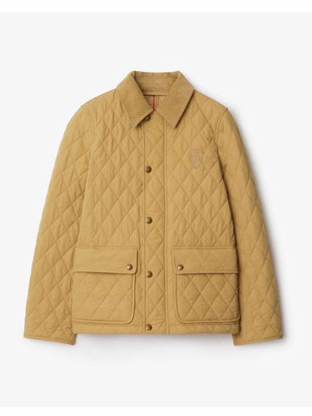 Applique B Shield Corduroy Collar Quilted Jacket Beige - BURBERRY - BALAAN 2