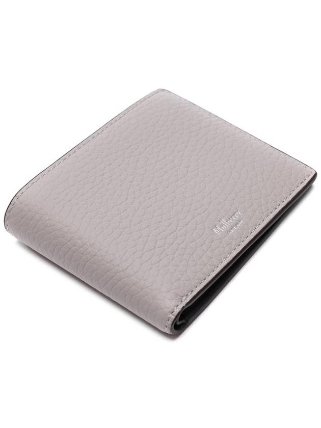 Men's Embossed Logo Calf Leather Half Wallet Grey - MULBERRY - BALAAN 6