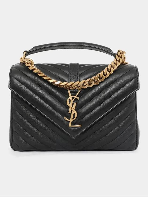 College Medium in Quilted Leather Shoulder Bag Black - SAINT LAURENT - BALAAN 4