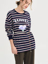 Flower Stripe T Shirt Navy - SORRY TOO MUCH LOVE - BALAAN 2