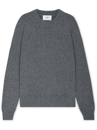 Men's Cashmere Blend Crew Neck Knit Top Grey - AMI - BALAAN 2