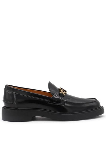 Metal Logo Leather Loafers Black - TOD'S - BALAAN 2