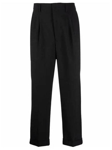 Pleated Carrot Fit Straight Pants Black - AMI - BALAAN 1