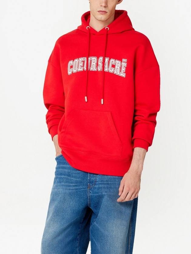 Coeur Sacr? Embroidered Lettering Logo Hood Red - AMI - BALAAN 5