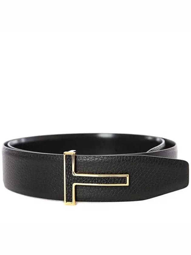 Ladder trimming gold T buckle pebbled belt 120TB248T LCL084 U9000 - TOM FORD - BALAAN 1