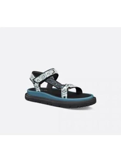 D-Way Embroidered Logo Sandals Blue - DIOR - BALAAN 2