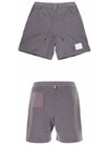 Men's Textured Cotton Shorts Grey - THOM BROWNE - BALAAN 5