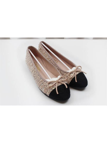 Ballerina pink tweed flat shoes size 36 5 G02819 - CHANEL - BALAAN 1