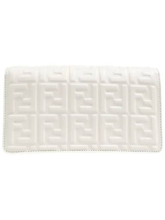 FF Baguette Nappa Leather Long Wallet White - FENDI - BALAAN 4