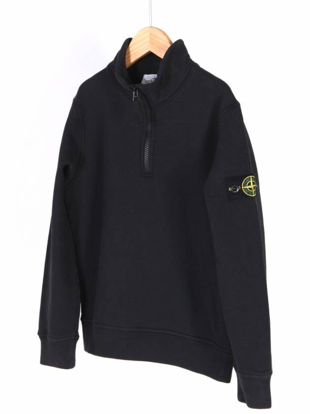 10 12A Kids Wappen Half Zip Sweatshirt Black 811661020 V0029 - STONE ISLAND - BALAAN 1