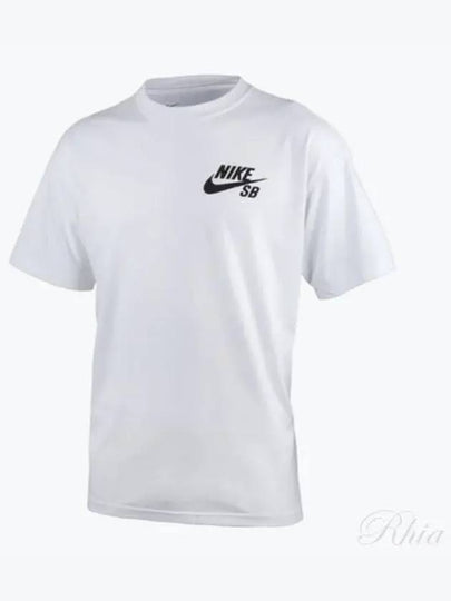 SB Logo Skate Cotton Short Sleeve Shirt White - NIKE - BALAAN 2