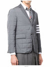 4 Bar Poly Twill Padding Blazer Jacket Grey - THOM BROWNE - BALAAN 3