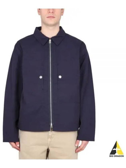 Cotton Nylon Zip up Shirt Jacket NCOS SS23 S 1 NAVY Cotton Nylon Zip Up Jacket - NIGEL CABOURN - BALAAN 1