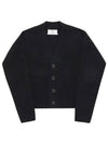 Merino Wool Cashmere Cardigan Black - AMI - BALAAN 2