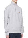 Fox Head Patch Half Zipper Sweatshirt Light Grey Melange - MAISON KITSUNE - BALAAN 3