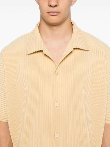 Homme Pliss Issey Miyake Long Sleeve Shirt HP48JJ102 42 VANILLA BEIGE - ISSEY MIYAKE - BALAAN 1