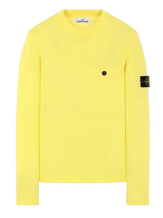 Men's Wappen Cotton Knit Top Yellow - STONE ISLAND - BALAAN 1