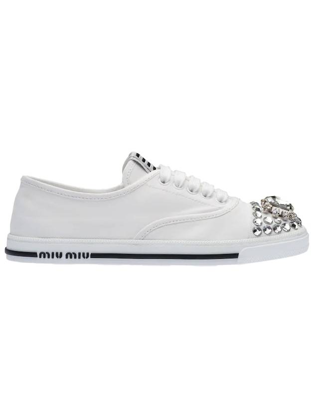 Jewelry Toe Cap Sneakers White - MIU MIU - BALAAN.