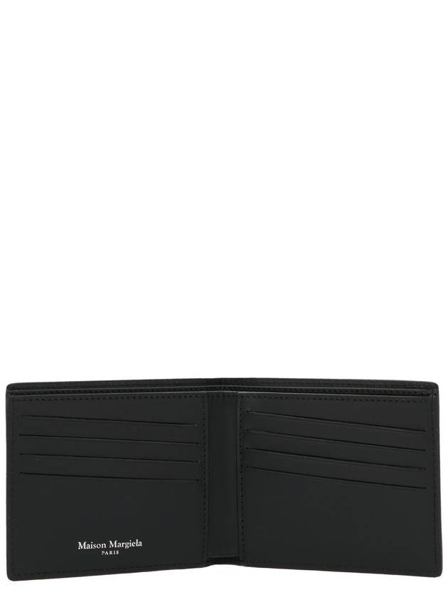 Stitched Bifold Leather Half Wallet Black - MAISON MARGIELA - BALAAN 4