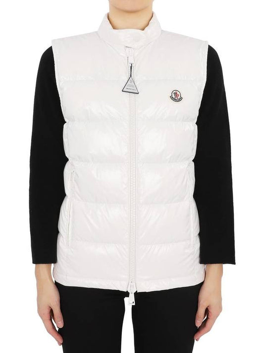 Moncler Women s ALCIBIA Logo Patch Padded Vest White 1A00066 597EU 034 - MONCLER - BALAAN 1