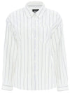 Striped Cotton Long Sleeve Shirt White - A.P.C. - BALAAN 1