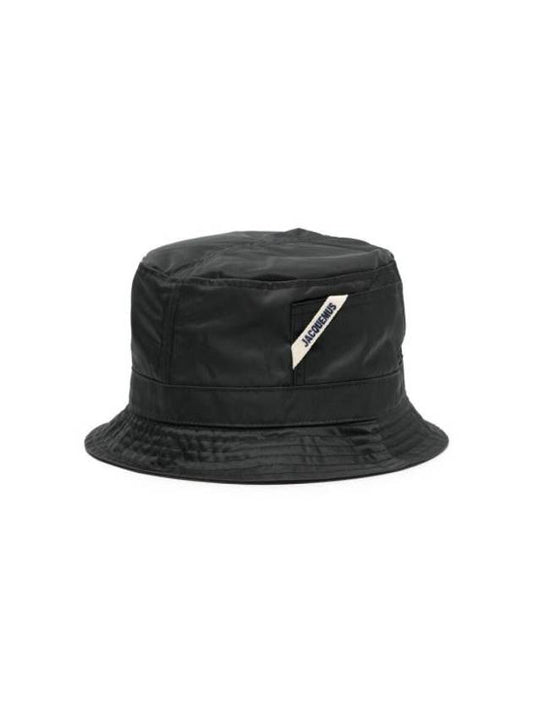 Le Bob Ovalie Nylon Bucket Hat Black - JACQUEMUS - BALAAN 1