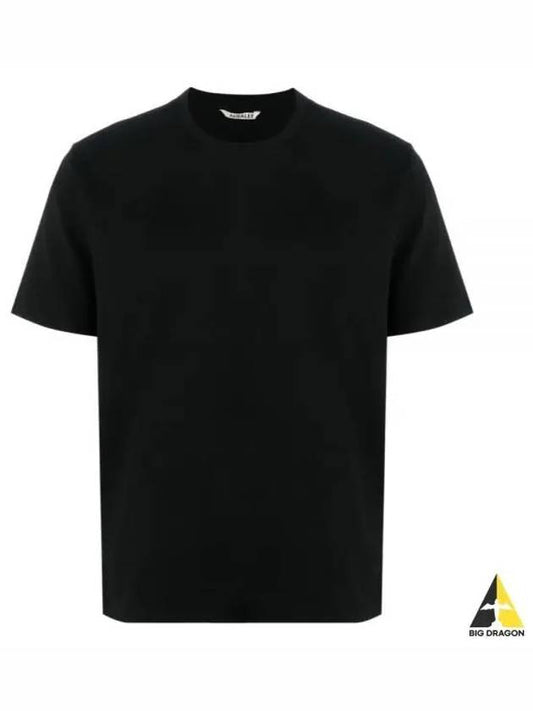 LUSTER PLAITING TEE BLACK A00SP02GT plating short sleeve t shirt - AURALEE - BALAAN 1