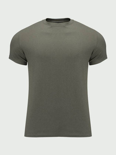 Daily Plain Muscle Fit Short Sleeve T-Shirt Khaki - MAVRK - BALAAN 1