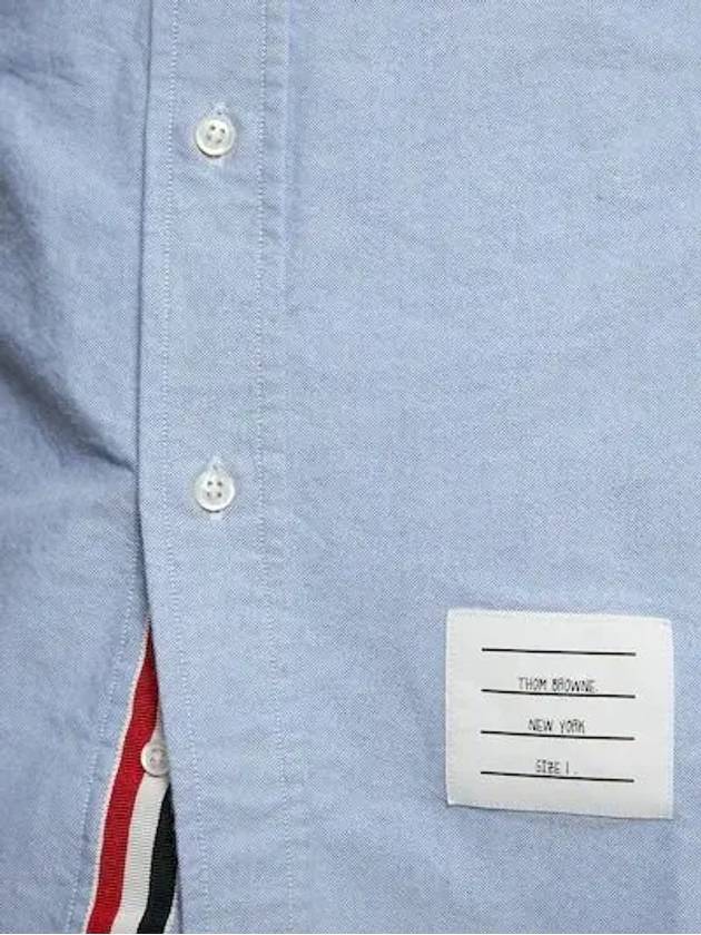 Oxford Grosgrain Placket Cotton Long Sleeve Shirt Light Blue - THOM BROWNE - BALAAN 5