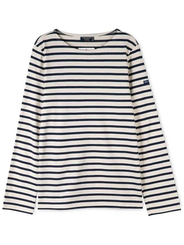 Minquiers Modern Stripe Long Sleeve T-Shirt Ecru Marine - SAINT JAMES - BALAAN 4