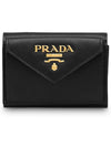 Saffiano Metal Logo Bifold Wallet Black - PRADA - BALAAN.