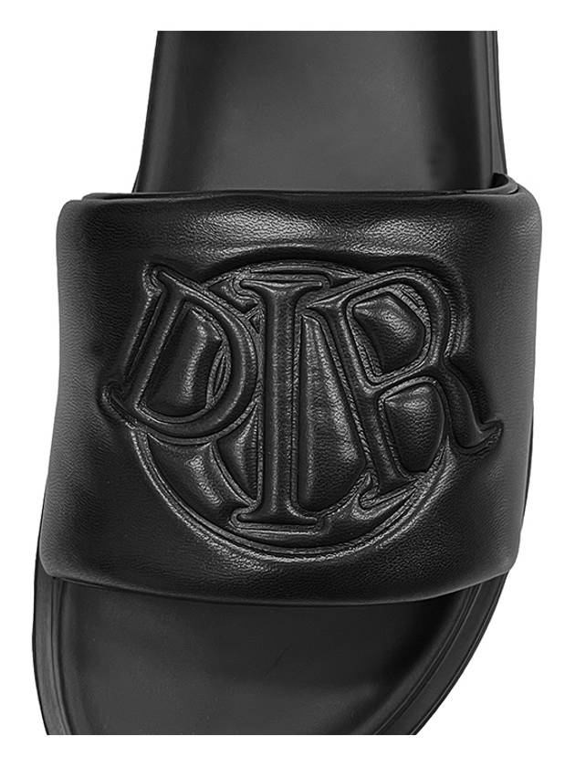 Aqua Quilted Smooth Calfskin Sandal Black - DIOR - BALAAN 6