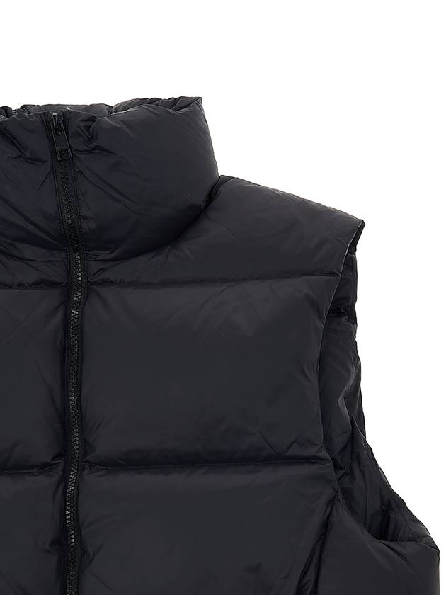 Logo High Neck Padded Vest Black - MSGM - BALAAN 5