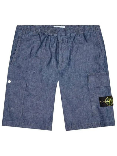 Men's Waffen Chambray Bermuda Denim Shorts Blue - STONE ISLAND - BALAAN 2