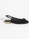 Ribbon Logo Slingback Flat Shoes Shoes Shoes Black - CHANEL - BALAAN 4