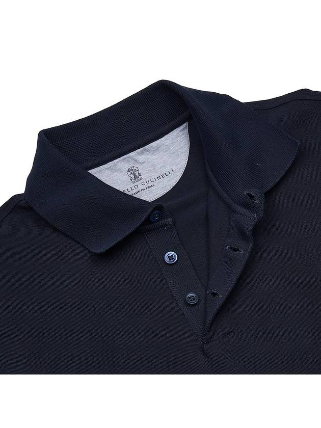 Logo Short Sleeve Polo Shirt Navy - BRUNELLO CUCINELLI - BALAAN 7