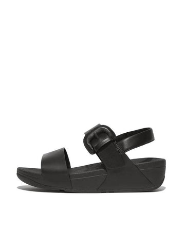 Lulu Covered Back Strap Buckle Leather Sandals Black - FITFLOP - BALAAN 1