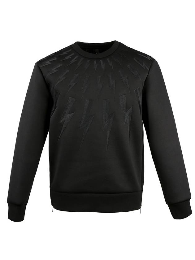 Men's Neoprene Thunder Sweatshirt Black - NEIL BARRETT - BALAAN 1