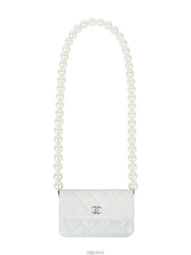 Pearl chain WOC white silver 74590 - CHANEL - BALAAN 1