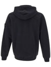 Logo Cotton Zip-Up Hoodie Black - STONE ISLAND - BALAAN 5