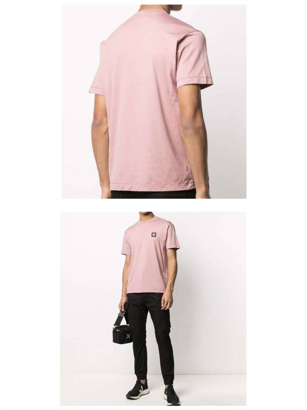 Logo Patch Short Sleeve T-Shirt Rose Quartz - STONE ISLAND - BALAAN 6