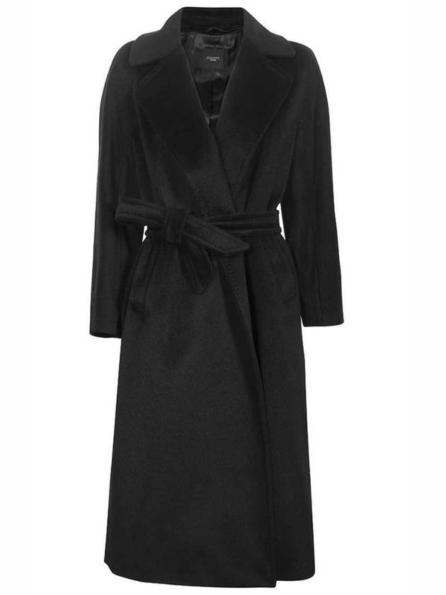 Weekend Wool Alpaca Single Coat Black - MAX MARA - BALAAN.