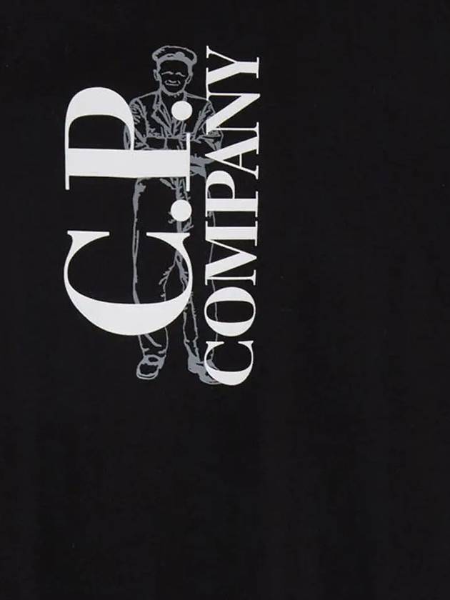 Logo Short Sleeve T-Shirt Black - CP COMPANY - BALAAN 5