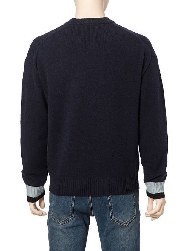 Men's Navy K Logo Knit Sweater Knit Top 5PU5353LP76 - KENZO - BALAAN 3