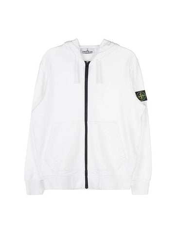 Wappen Patch Cotton Hooded Zip Up White - STONE ISLAND - BALAAN 1