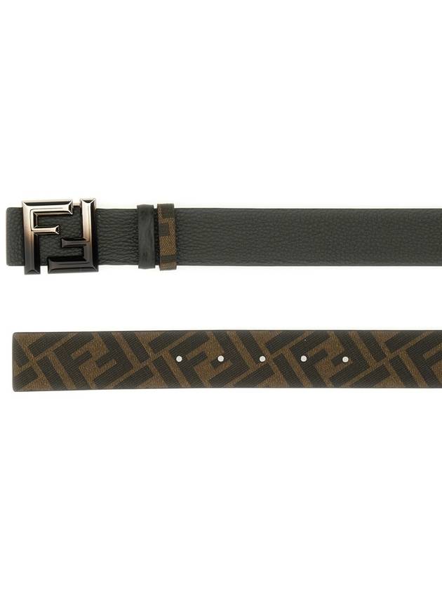 Reversible Leather Belt Black Brown - FENDI - BALAAN 3