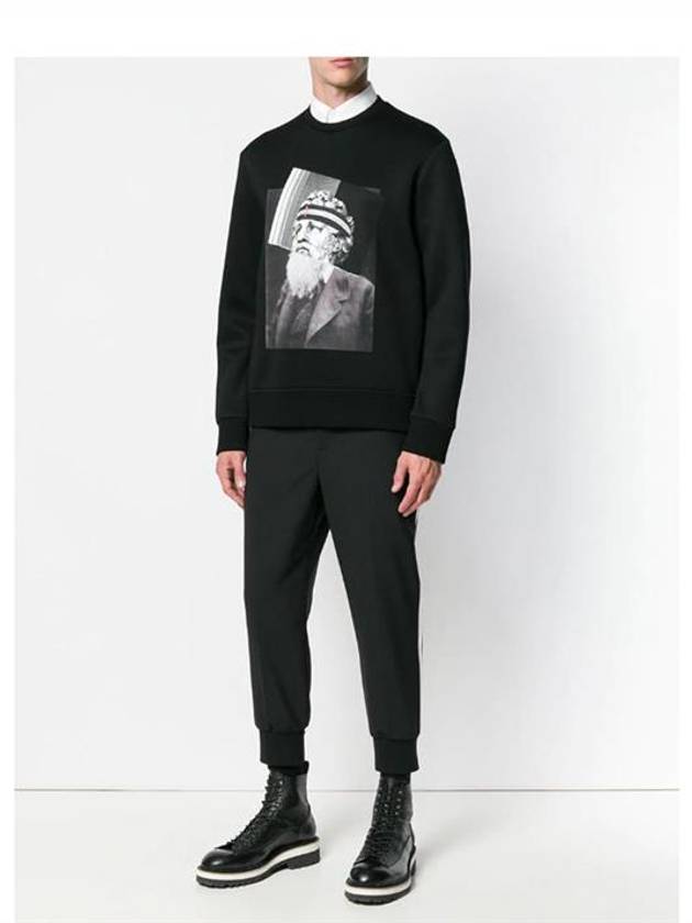 Men's Poseidon Print Sweatshirt Black - NEIL BARRETT - BALAAN 7