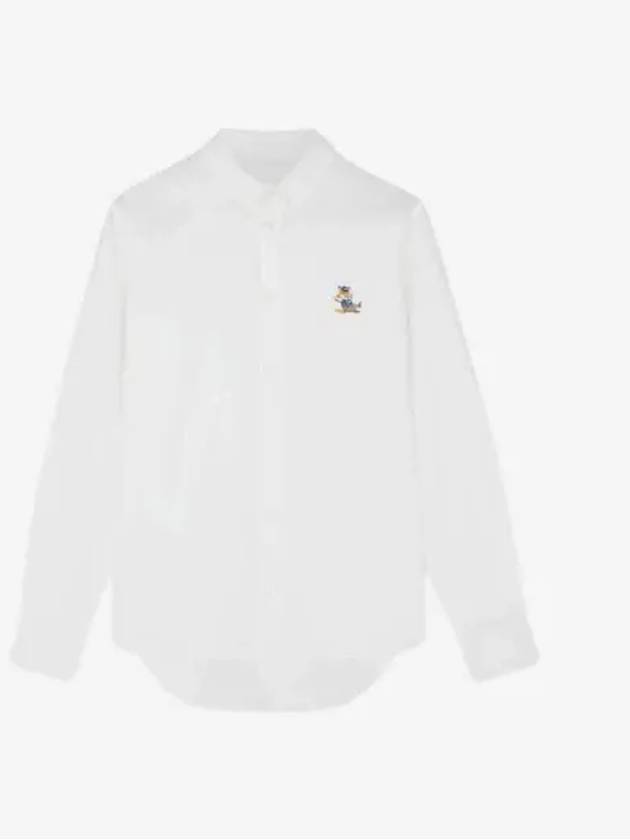 Dressed Fox Patch Relaxed Long Sleeve Shirt White - MAISON KITSUNE - BALAAN 2