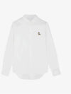 Dressed Fox Patch Relaxed Long Sleeve Shirt White - MAISON KITSUNE - BALAAN 3