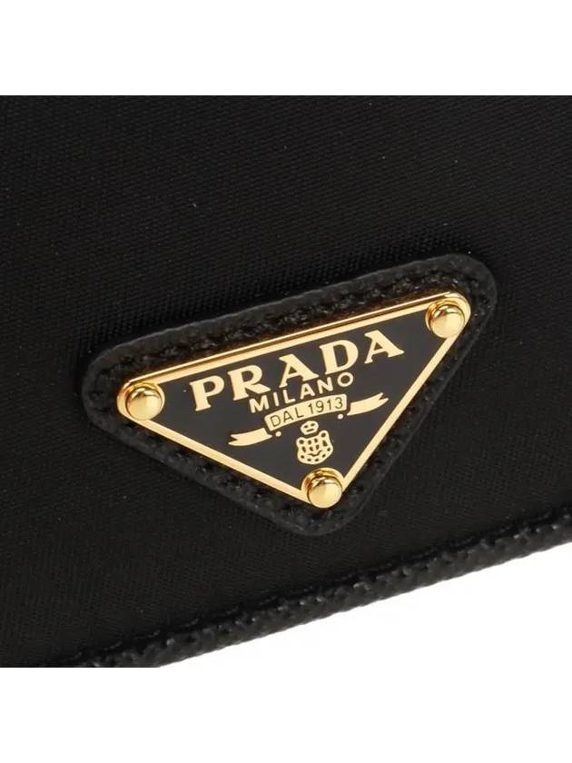 Triangle Logo Saffiano Leather Card Wallet Black - PRADA - BALAAN 6